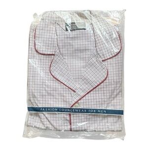 Botany 500 Permanent Press Men’s Plaid Button Down Pajama Shirt Size Large